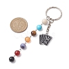 Iron Enamel with Natural Black Onyx & Fossil & Carnelian & Tiger Eye & Fire Crackle Agate Keychain KEYC-JKC00852-3