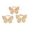 Brass Micro Pave Cubic Zirconia Adjustable Rings RJEW-A002-04G-1