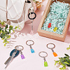 CRASPIRE 7Pcs 7 Colors Candy Color Transparent Bear Resin Pendant Keychain KEYC-CP0001-17-4