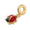 Rack Plating Brass FireBrick Enamel European Dangle Charms KK-P279-39G-2