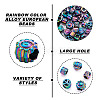 Fashewelry 50Pcs 5 Style Rainbow Color Alloy European Beads FIND-FW0001-32-NR-14