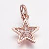 Brass Micro Pave Cubic Zirconia Charms ZIRC-G087-35-2