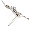304 Stainless Steel Add a Bead Adjustable Link Chains Bracelets for Women BJEW-M307-01F-P-3