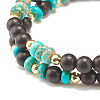 2Pcs 2 Style Natural Ebony Wood & Imperial Jasper Beaded Stretch Bracelets Set BJEW-JB07824-5