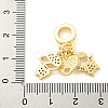 Rack Plating Brass Micro Pave Cubic Zirconia European Dangle Charms KK-P270-02D-G-3