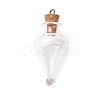 Teardrop Glass Cork Bottle Pendants AJEW-A041-01D-2