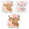 2Pcs 2 Styles PET Hollow Out Drawing Painting Stencils DIY-WH0394-0181-1