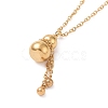 Ion Plating(IP) 304 Stainless Steel Gourd Pendant Necklace for Women NJEW-A004-22G-2