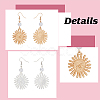 ANATTASOUL 2 Pairs 2 Colors Alloy Sun with Smiling Face Dangle Earrings with Plastic Pearl Beaded EJEW-AN0001-82-3