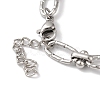 Non-Tarnish 304 Stainless Steel Textured Oval Link Chain Bracelets for Women BJEW-B092-08P-03-3