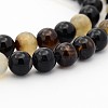 Dyed Black Agate Round Bead Strands G-P070-22-10mm-1