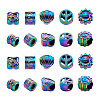 Fashewelry 50Pcs 5 Style Rainbow Color Alloy European Beads FIND-FW0001-32-NR-11