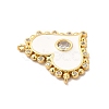 Rack Plating Brass Micro Pave Clear Cubic Zirconia Connector Charms KK-P230-05G-03-3