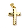 Rack Plating Brass Micro Pave Cubic Zirconia Pendants KK-E072-03G-2