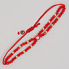 Brass Enamel Evil Eye & Glass Seed Braided Bead Bracelets MD2641-1-3