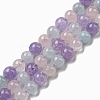 Natural Aquamarine & Rose Quartz & Amethyst Beads Strands G-D0013-68-6MM-1