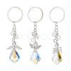 3Pcs 3 Styles Glass Angel Pendant Keychains KEYC-JKC00921-1