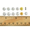 156Pcs 12 Styles Brass with Iron Rhinestone Spacer Beads FIND-FS0002-44-5