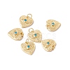 Rack Plating Brass Micro Pave Deep Sky Blue Cubic Zirconia Pendants ZIRC-C040-33G-4