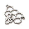 304 Stainless Steel Connector Charms STAS-O005-03P-2