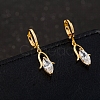 Real 18K Gold Plated Brass Cubic Zirconia Dangle Hoop Earrings EJEW-EE0001-186B-3