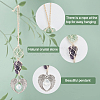 Natural Raw Amethyst and Natural Green Aventurine Pendant Decoration HJEW-WH0043-19A-4