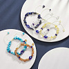 Natural & Synthetic Mixed Gemstone Chips Braided Bead Bracelet BJEW-JB09330-2