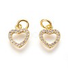 Brass Micro Pave Cubic Zirconia Charms ZIRC-J021-03G-RS-1