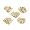 Brass Micro Pave Clear Cubic Zirconia Connector Charms KK-E068-VB340-3