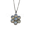 Natural Agate Crystal Flower Pendant Necklaces FO7861-7-1