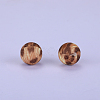 Printed Round with Leopard Print Pattern Silicone Focal Beads SI-JX0056A-09-1