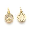 Brass Micro Pave Cubic Zirconia Charms X-ZIRC-J021-02G-RS-2