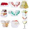 SUNNYCLUE 8 Bags 8 Style Christmas Wine Glass Decorations Paper Cup Cards DIY-SC0021-90-1