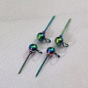 Rainbow Color 304 Stainless Steel Ball Stud Earring Post STAS-C043-65C-M-1