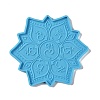 DIY Six Syllable Mantra Pattern Lotus Shape Coaster Food Grade Silicone Molds DIY-G083-01-2