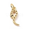 Brass Micro Pave Cubic Zirconia Charms KK-C012-09G-2