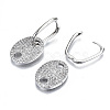 Brass Micro Pave Clear Cubic Zirconia Huggie Hoop Earring EJEW-N011-44P-3