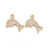 Brass Micro Pave Cubic Zirconia Charms KK-A156-19LG-1