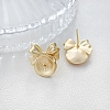 Brass Stud Earrings Finding PW-WG90337-03-1