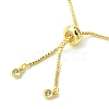 Cylinder Seed Beaded & Brass Heart Charm Box Chain Slider Bracelets for Women BJEW-JB10747-4