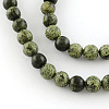 Natural Serpentine/Green Lace Stone Round Bead Strands X-G-E334-6mm-14-7