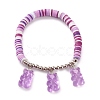 Polymer Clay Heishi Beads Stretch Charm Bracelets BJEW-JB05767-3