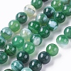 Natural Striped Agate/Banded Agate Beads Strands X-G-G582-6mm-58-1
