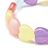 Candy Color Heart Beaded Stretch Bracelet for Women BJEW-JB07631-5