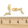 Brass Micro Pave Clear Cubic Zirconia Charms KK-Z044-31G-3