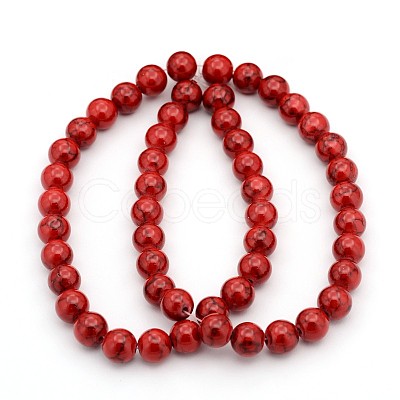 Natural White Jade Dyed Beads JBR5-8mm-1