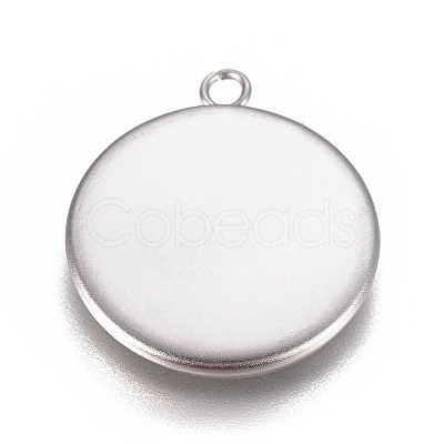 Non-Tarnish 304 Stainless Steel Pendant Cabochon Settings X-STAS-G127-13-16mm-P-1