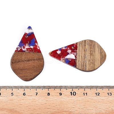 Transparent Resin and Walnut Wood Pendants RESI-T057-06F-1