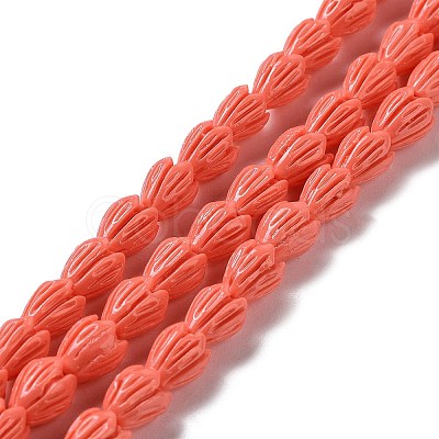 Synthetic Coral Beads Strands G-Q1007-01C-01-1