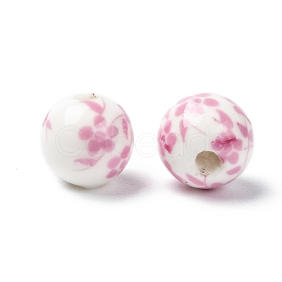 Handmade Printed Porcelain Beads PORC-Q201-10mm-3-1